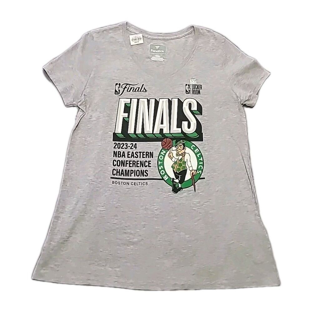 BOSTON Celtics Fanatics 2024 Eastern Conference Champs Locker Room TShirt L*Wom